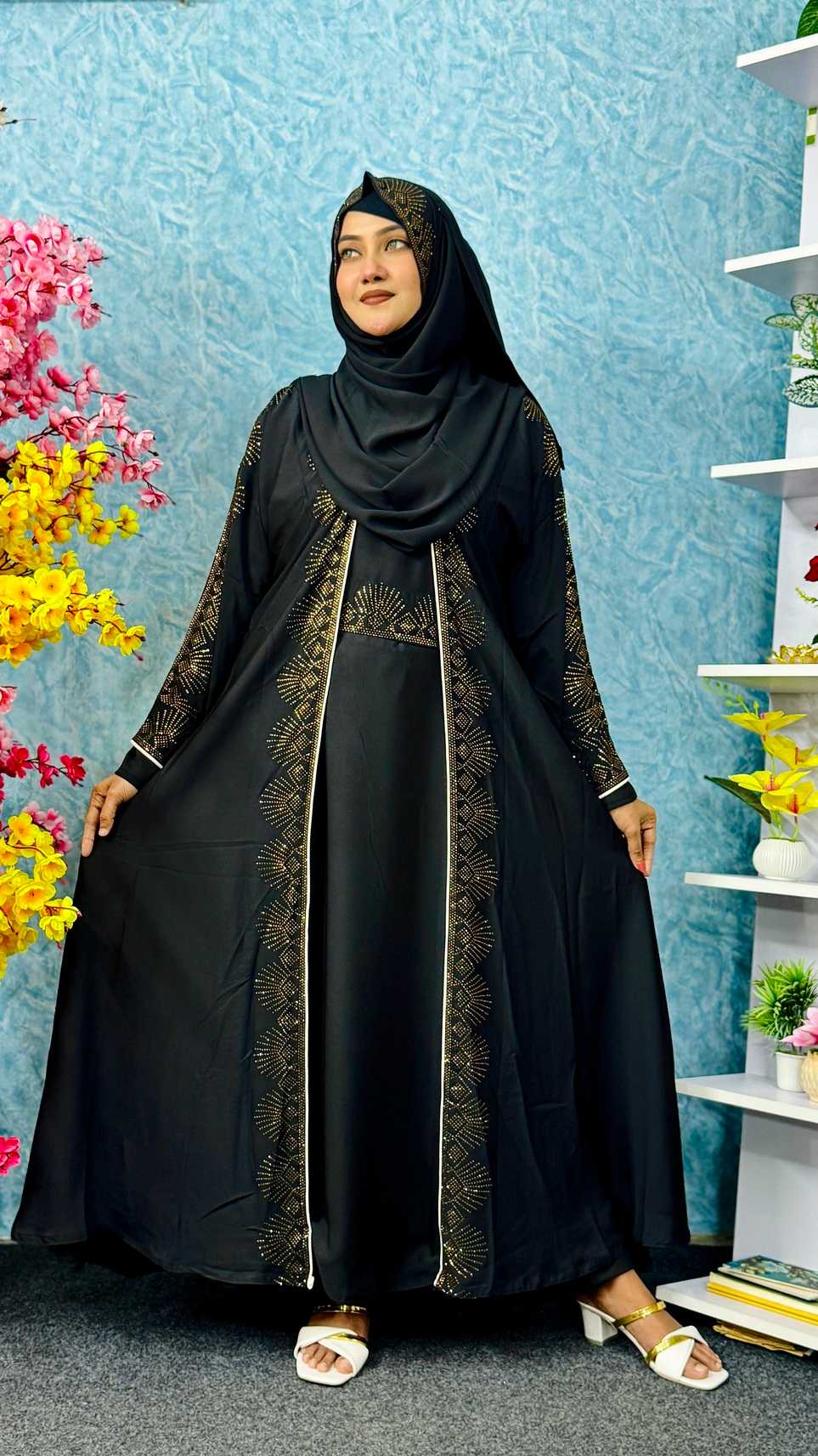 🌸 Noor Fashion Double Part Cherry Georgette Borka